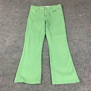 LOFT Jeans Womens 27 4 Green Denim The Kick Crop Bootcut 29x25 High Rise Comfort